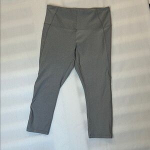 RBX Gray Capri Leggings Women’s Large Cropped High Rise Back Pocket Stretch